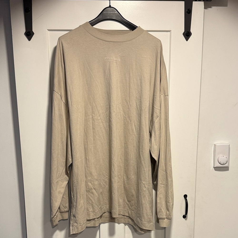 Essentials fear of god Tan Long Sleeve Men's Tee